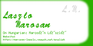 laszlo marosan business card